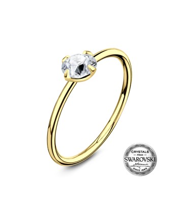 Gold Plated Crystal Clear Silver Nose Ring NSKR-1004-GP